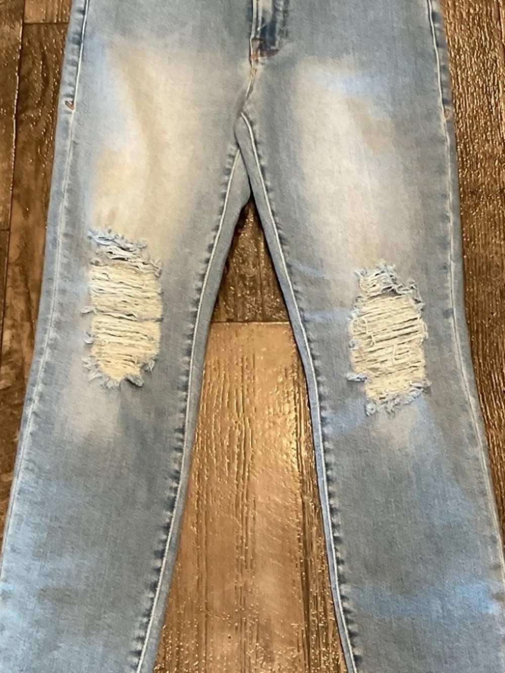 Good American Good Legs Distressed Skinny Jeans Light Wash 4/27 NWOT - Picture 6 of 6